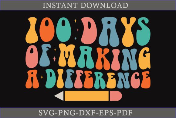 100 Days of Making a Difference Retro for Crafts and Graphics
