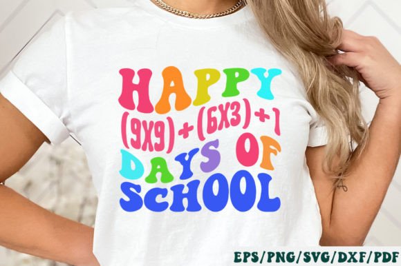 Happy 9x9 6x3 1 Days of School Retro: A Versatile Graphic Design Asset for Crafts and Branding