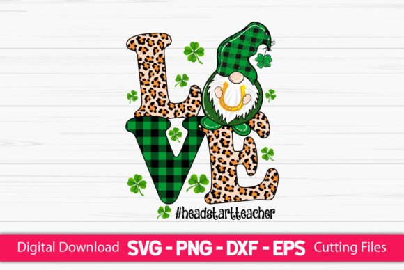 I Love Gnomes Head Start Teacher SVG for Crafts and Graphics