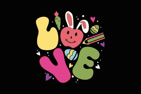 Retro Easter Teacher Love SVG Design: A Versatile Graphic Asset for Local Business Branding
