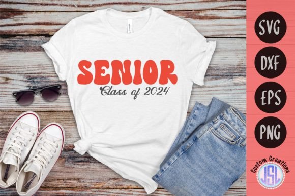 Retro Senior Class of 2024 – A Versatile Graphic for Crafts and Merch
