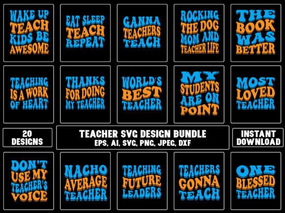 Teacher Retro Design Bundle: A Graphics Asset for Crafts & Creations